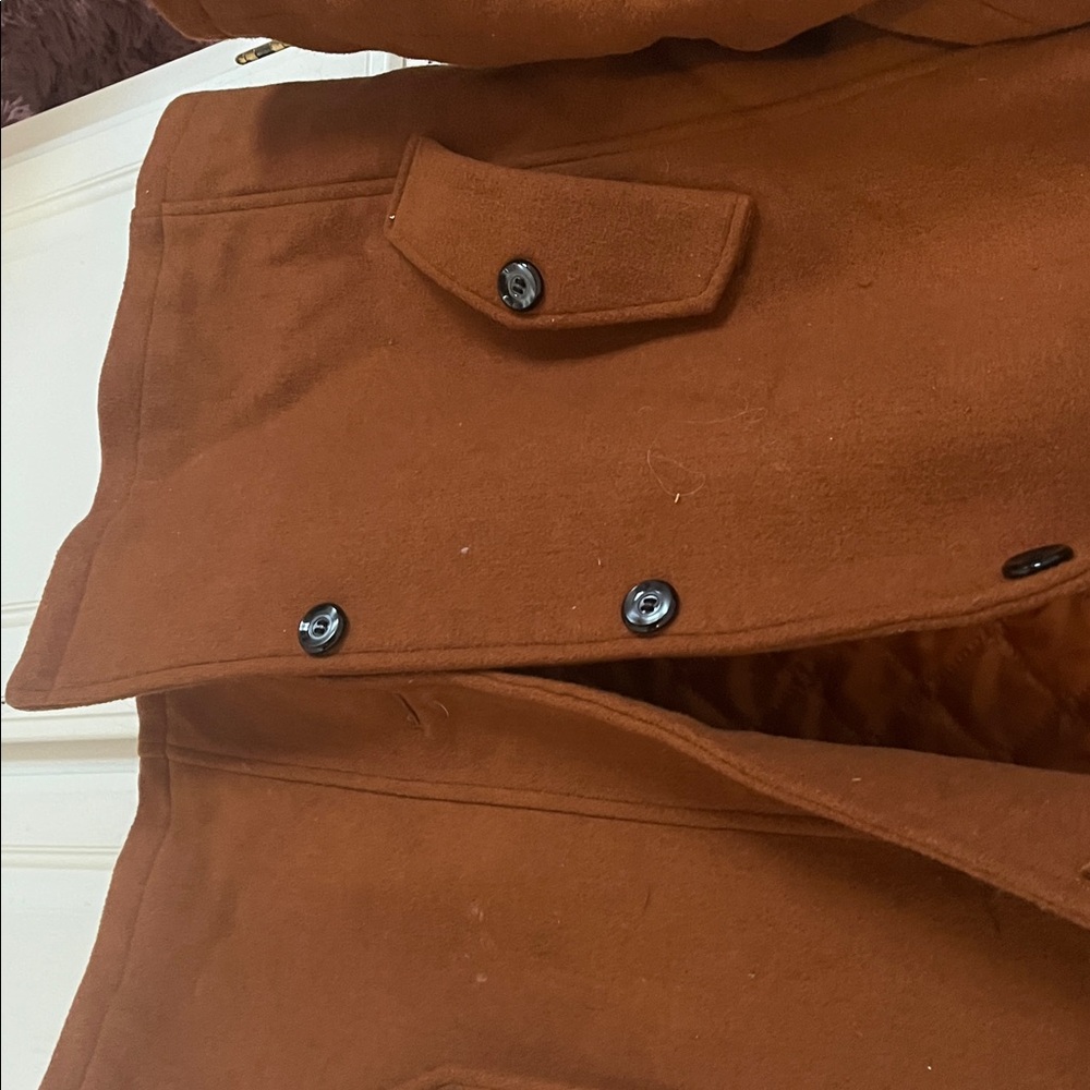 VIP Men's Rust Pea Coat - Picture 3 of 7